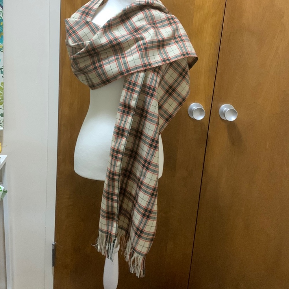 VINTAGE PLAID SCARF 72” LONG